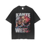 Adult Films Kanye West T Shirt Chalk Printed Hip Hop Loose