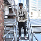Present Thoroughbred Doberman Dog Print Hoodie Hip Hop Vintage Printing plus Velvet Hoodie Fog