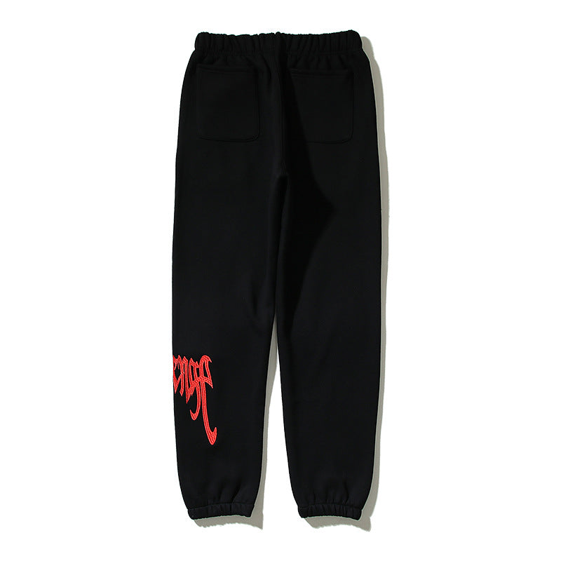 Kanye West Sunday Service Pant Revenge Embroidered Autumn and Winter Hip Hop Ankle-Tied Long Pants