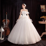 Women'S Evening Dress Ball Gown Princess Quinceanera Wedding Dresses Off Shoulder White Wedding Dress Sweet Princess Tulle Tutu Dress