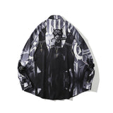 Mens Fall Outfits High Street Doberman Pinscher Digital Printing Long Sleeve Shirt Men's and Women's Hip Hop Bandit Autumn Coat Shirt