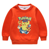 Children Pokemon Pikachu Hoodie Cold Protection Fleece Sweater Double-Layer Thickened