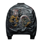 Graphic Leather Jacket Women's Spring and Autumn Air Force Flight Suit Leather Men's Baseball Collar PU Leather Harley Pilot Couple Jacket Jacket