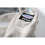 Corduroy Varsity Jacket Same Earrings for Couple Corduroy Slim Fit Baseball Uniform Jacket Coat