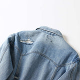 Paisley Denim Jacket Men's Lapel Denim Coat Jacket