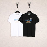 WGM Closing Shark Graffiti Crown Printing Youth Men's and Women's Short-Sleeved T-shirt
