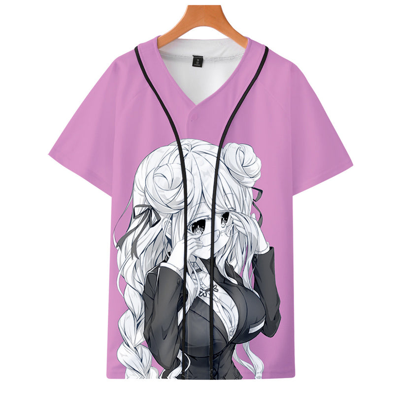 Baggy Baseball Jersey Printed Break Fashion Short Sleeve Baseball Uniform