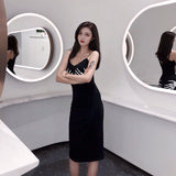 Skull Dress Summer Low-Cut V-neck Sexy Slimming Sheath Skull Hand Dress