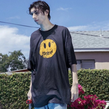 Preppy Aesthetic T Shirt Drew Smiley Face Vintage Leisure Short Sleeve