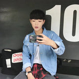 Paisley Denim Jacket Men's Loose Spring