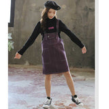 Suit Denim Suspender Skirt Autumn and Winter Kids' Sweater Suit Children Girl's Dress