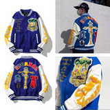 Saint Michael Baseball Jacket Embroidered Badge Baseball Uniform Jacket Autumn and Winter