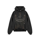 Present Thoroughbred Doberman Dog Print Hoodie Vintage Distressed Printed Hoodie Sweater for Men and Women