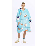Hoodies Blankets Double Layer Thermal Pajamas Lazy Blanket Sweatshirt Cold-Proof