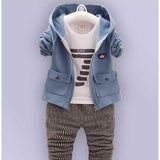 Children Boy Co Ord Children's Casual Coat T-shirt Trousers 2 Piece Set