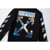 Caravaggio Hoodie Monet Arrow Oil Painting Hooded Cardigan Sweater Men