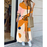 Nina Parker Graffiti Dress Long Sleeve Printed Shirt Dress