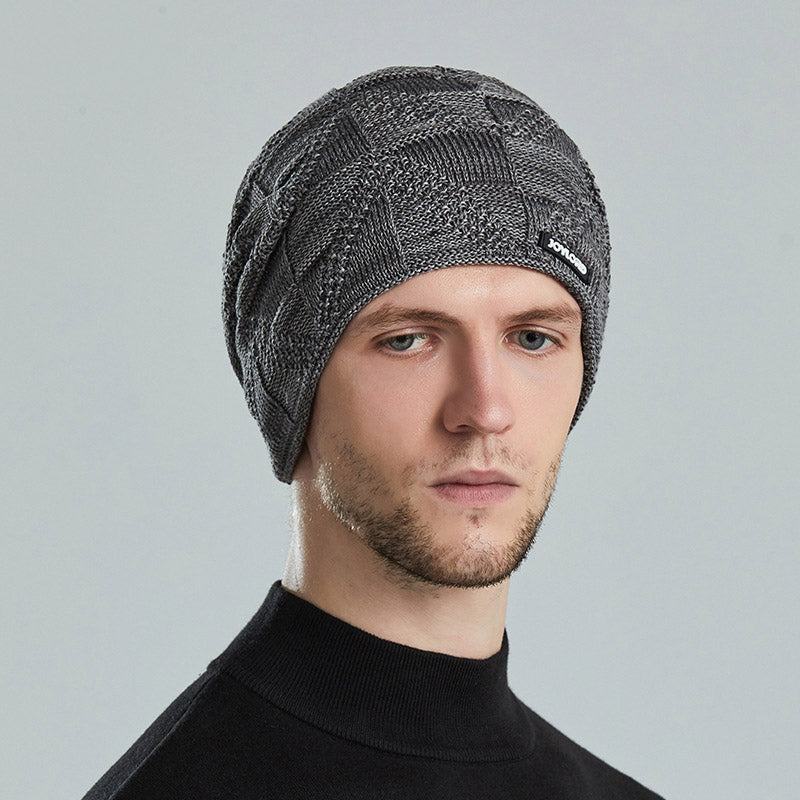 Mens Winter Hats Autumn and Winter Knitted Hat Woolen Cap Ear Protection Warm Hat