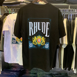 Rhude T Shirt Playing Cards Printed Hip Hop Men and Women Casual Loose