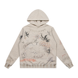 Saint Michael Hoodie Vintage Distressed Destruction Fleece-Lined Hoodie