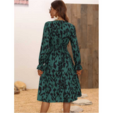 Nina Parker Graffiti Dress Printed Waist-Controlled Long Sleeve Dress