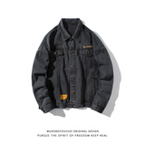 Men Denim Jacket Casual Long-Sleeved Cotton Jacket Men's Denim Autumn