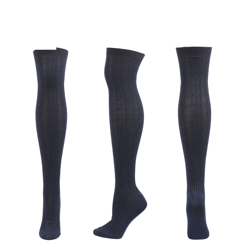 Winter Thick Knit Thigh High Socks Long Stockings Boot Knee Socks Twist Knitting Long Stockings