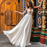 See through Wedding Dress Wedding White Long Type Mid Waist Evening Dress Sleeveless Gown