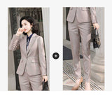 Women's Autumn Uniform Designs Formal Style Office Lady Bussiness Attire Work Suit Women's Suit Gray Suit