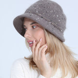Women Winter Hats Knitted Hat Women's Autumn and Winter Bucket Hat plus Velvet Thickening
