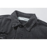 Arrow Denim Jacket Jean Coat Letter Arrow Washed Distressed Men's Denim Jacket Coat Owt