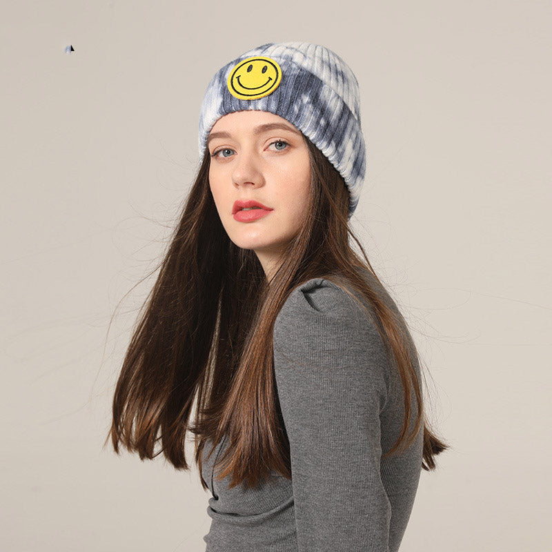 Toboggan Hat Smiley Face Hat for Men Autumn and Winter