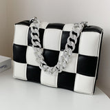 Sling Bags Woven Small Square Bag Summer Portable Women's Bag Chain Shoulder Bag