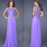 Formal Dresses & Gowns Homecoming Dresses Evening Dress Sexy Slim Light Blue Lace Matching Chiffon