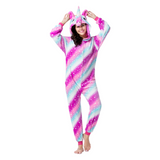 Hoodies Blankets Cartoon One-Piece Pajama Flannel Unicorn