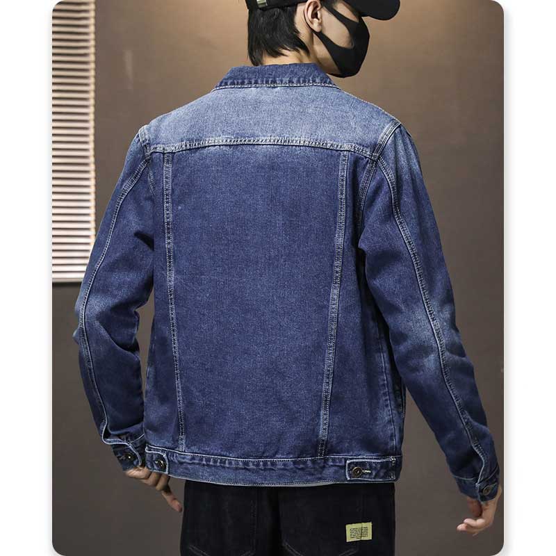 Denim Varsity Jacket Fall/Winter Slim Versatile Denim Jacket Men's Jacket