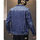 Denim Varsity Jacket Fall/Winter Slim Versatile Denim Jacket Men's Jacket