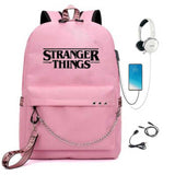 Stranger Things Backpack Backpack USB Charging Backpack Schoolbags for Boys and Girls