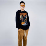 Oversized 90S T Shirt Hip Hop Rap Printed Crew Neck Sweatshirt