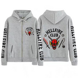 Stranger Things Hellfire Club Coat Printed Hooded Loose Zip Sweatshirt