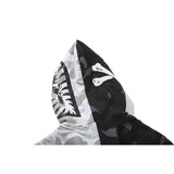 Shark Print Hoodie Fashion Brand Skull Dark Black Black And White Color Matching Yin And Yang Sweater Male And Female Couples Wear Spring And Autumn Coat