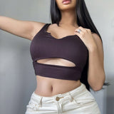Women Rave Outfits Tops Summer Top Women's plus Size Sexy Hollow out Vest