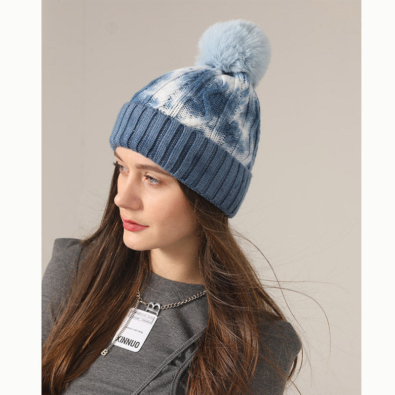 Toboggan Hat Woolen Cap Winter Earflaps Thermal Knitting