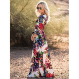 Printed Lace-up Three-Quarter Sleeve Dress Flower Print Cottagecore Aesthetic Dress