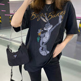 Bugs Bunny Shirt Summer Printed Loose round Neck T-shirt for Women