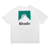 Rhude T Shirt Sunset Theme Printed Loose Couple