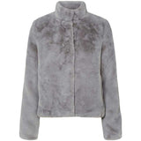 Women Winter Coats Jacket Long-Sleeved Stand Collar Fashion Artificial Fur Solid Color Loose Style
