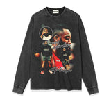 James Harden Shirt Harden Basketball Star Print Distressed Long Sleeve T-shirt Pure Cotton