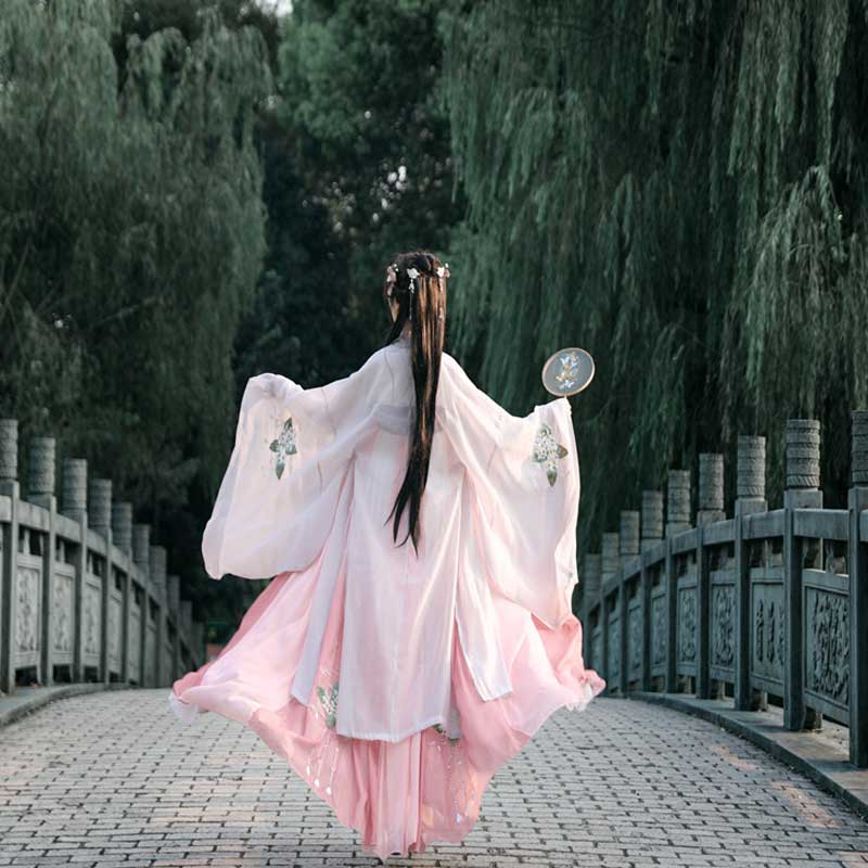 Chinese Traditional Dress Embroidered Large Swing Dress