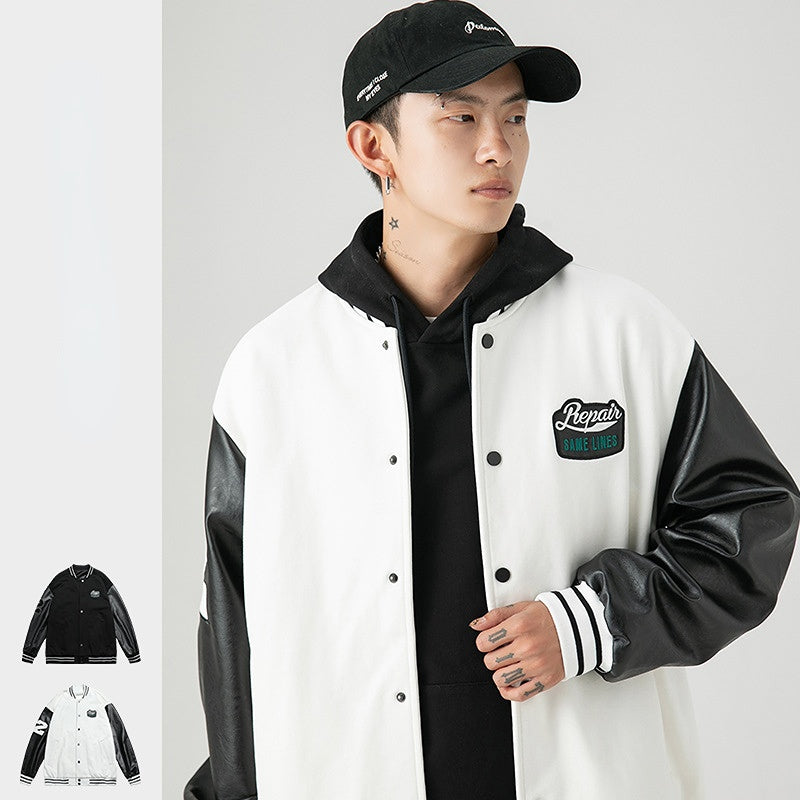 Alaska Varsity Jacket Men's Spring Jacket Loose Stitching Embroidery